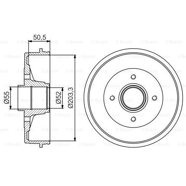 Слика на Сопирачки барабан BOSCH 0 986 477 172 за Renault Kangoo Express (FC0-1) 1.2 16V (FC05) - 75 коњи бензин