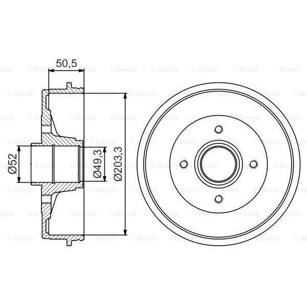 Слика на Сопирачки барабан BOSCH 0 986 477 197 за Nissan Note (E11) 1.6 - 110 коњи бензин