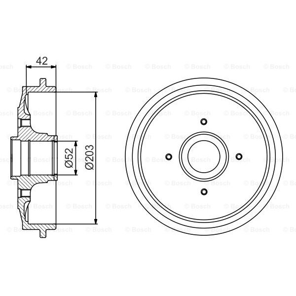 Слика на Сопирачки барабан BOSCH 0 986 477 201 за Citroen C3 Pluriel HB 1.4 - 73 коњи бензин