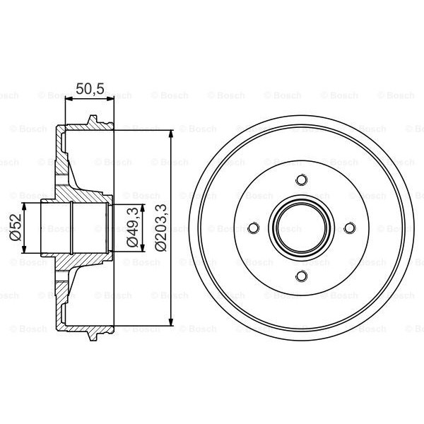 Слика на Сопирачки барабан BOSCH 0 986 477 211 за Renault Clio 2 1.6 Flex - 115 коњи Бензин/Етанол