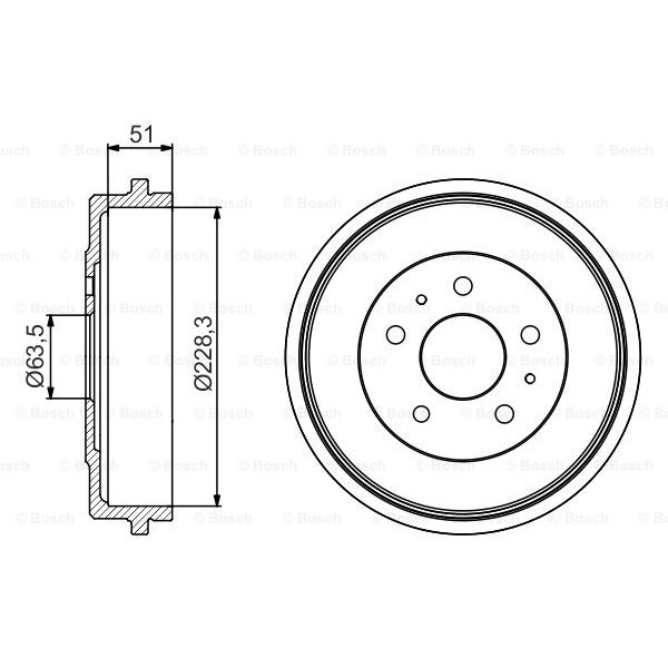 Слика на Сопирачки барабан BOSCH 0 986 477 219 за Ford Focus 2 Station Wagon (daw) 2.0 - 145 коњи бензин