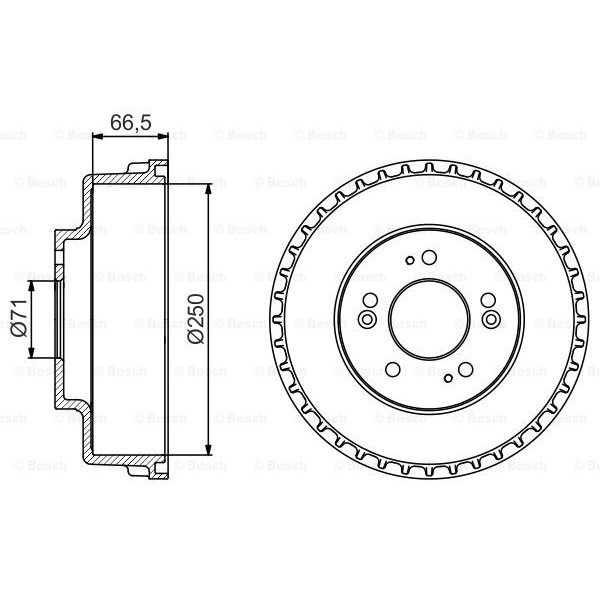 Слика на Сопирачки барабан BOSCH 0 986 477 228 за Kia Carnival 2 (GQ) 2.5 V6 - 150 коњи бензин