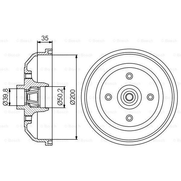 Слика на Сопирачки барабан BOSCH 0 986 477 256 за Opel Corsa A Hatchback 1.0 - 45 коњи бензин