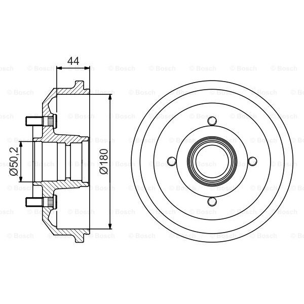 Слика на Сопирачки барабан BOSCH 0 986 477 269 за Ford Escort 7 Saloon (gal,afl) 1.8 TD - 90 коњи дизел