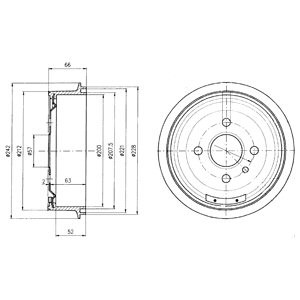 Слика на Сопирачки барабан DELPHI BF102 за Opel Kadett E Box 1.6 D - 54 коњи дизел