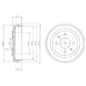 Слика на Сопирачки барабан DELPHI BF136 за Fiat Albea 178 1.0 - 71 коњи бензин