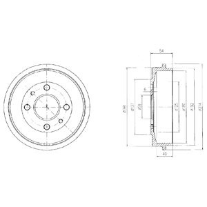 Слика на Сопирачки барабан DELPHI BF200 за Fiat Tempra 159 1.4 i.e. (159.AC, 159.AX) - 69 коњи бензин