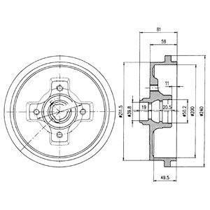 Слика на Сопирачки барабан DELPHI BF310 за VW Vento Sedan (1H2) 1.9 TD - 75 коњи дизел