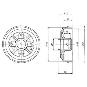 Слика на Сопирачки барабан DELPHI BF324 за Peugeot 106 (1A,1C) 1.4 - 94 коњи бензин