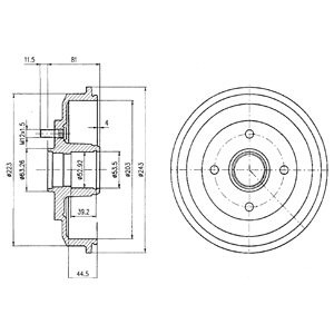 Слика на Сопирачки барабан DELPHI BF402 за Ford Focus Clipper (dnw) 1.8 Turbo DI / TDDi - 90 коњи дизел