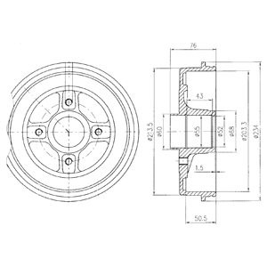 Слика на Сопирачки барабан DELPHI BF423 за Renault Kangoo Express (FC0-1) 1.4 (FC0C, FC0B, FC0H, FC0M) - 75 коњи бензин