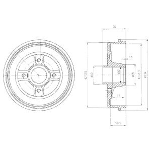 Слика на Сопирачки барабан DELPHI BF427 за Renault Megane 1 (BA0-1) 1.9 dTi (BA08, BA0N) - 98 коњи дизел