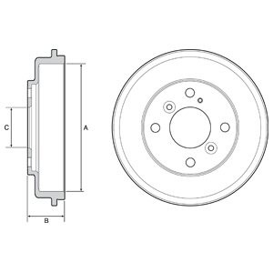 Слика на Сопирачки барабан DELPHI BF525 за Ford Fiesta 6 1.4 TDCi - 70 коњи дизел