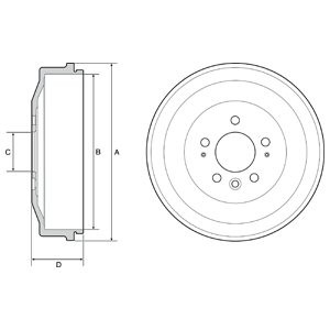 Слика на Сопирачки барабан DELPHI BF558 за VW Amarok Pickup 2.0 TDI 4motion - 122 коњи дизел