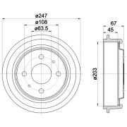 Слика 1 $на Сопирачки барабан HELLA PAGID 8DT 355 300-101