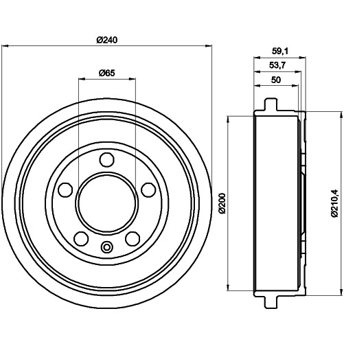 Слика на Сопирачки барабан HELLA PAGID 8DT 355 300-371 за Skoda Fabia Praktik 1.2 - 64 коњи бензин