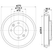 Слика 1 $на Сопирачки барабан HELLA PAGID 8DT 355 301-741