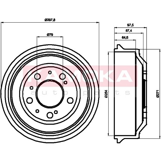 Слика на Сопирачки барабан KAMOKA  104001 за Fiat Ducato Platform 230 2.0 - 109 коњи бензин