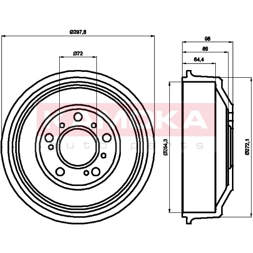 Слика на Сопирачки барабан KAMOKA  104017 за Citroen Jumper BOX 230L 2.0 - 109 коњи бензин