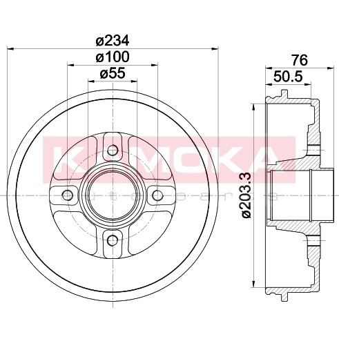 Слика на Сопирачки барабан KAMOKA  104020 за Nissan Kubistar Box 1.6 16V - 95 коњи бензин