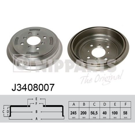 Слика на Сопирачки барабан NIPPARTS J3408007