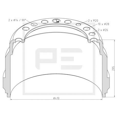 Слика на Сопирачки барабан PE Automotive 146.048-00A