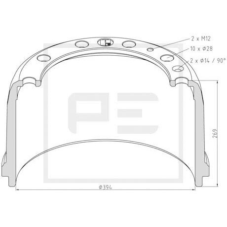 Слика на Сопирачки барабан PE Automotive 146.069-00A