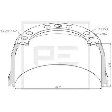 Слика на Сопирачки барабан PE Automotive 146.136-00A