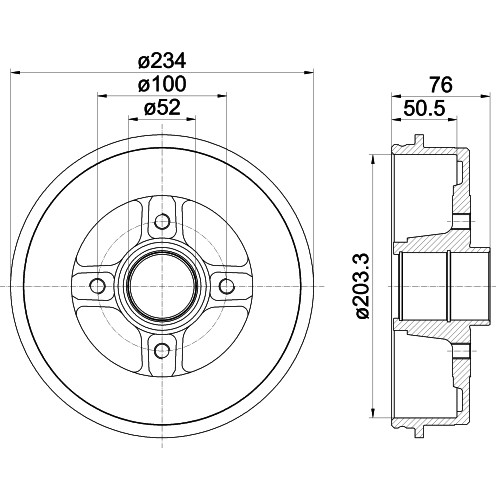 Слика на Сопирачки барабан TEXTAR 94019700 за Renault Clio 2 1.9 D (B/CB0J) - 65 коњи дизел