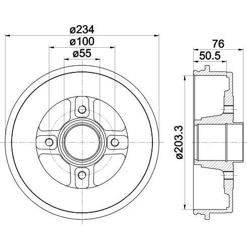 Слика на Сопирачки барабан TEXTAR 94027100 за Nissan Kubistar Box 1.2 16V - 75 коњи бензин