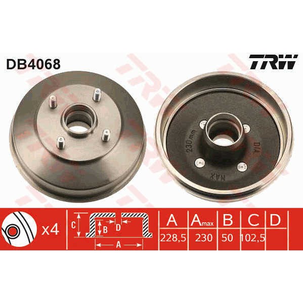 Слика на Сопирачки барабан TRW DB4068