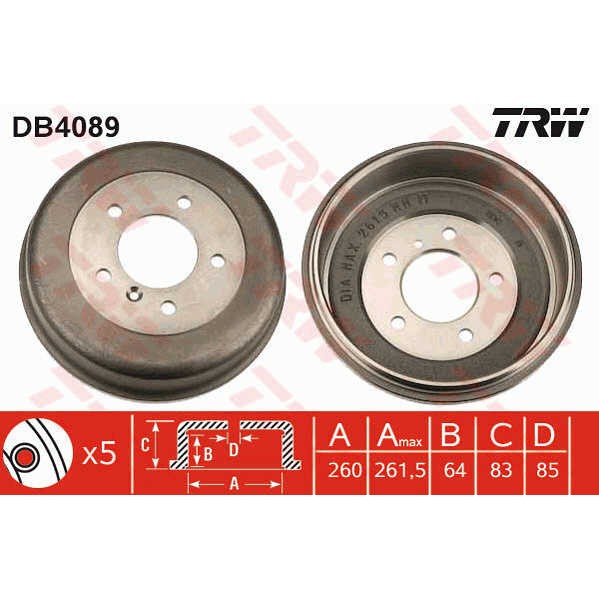 Слика на Сопирачки барабан TRW DB4089