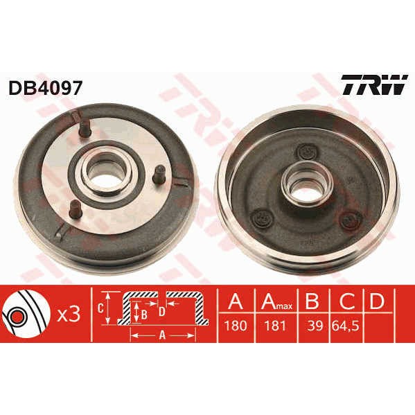 Слика на Сопирачки барабан TRW DB4097