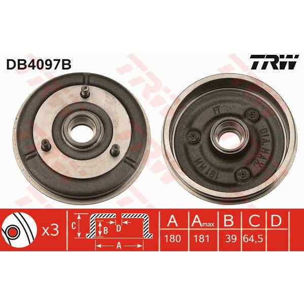 Слика на Сопирачки барабан TRW DB4097B