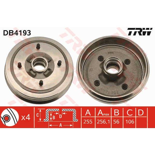 Слика на Сопирачки барабан TRW DB4193