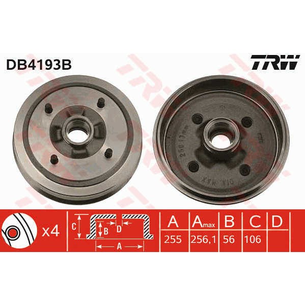 Слика на Сопирачки барабан TRW DB4193B