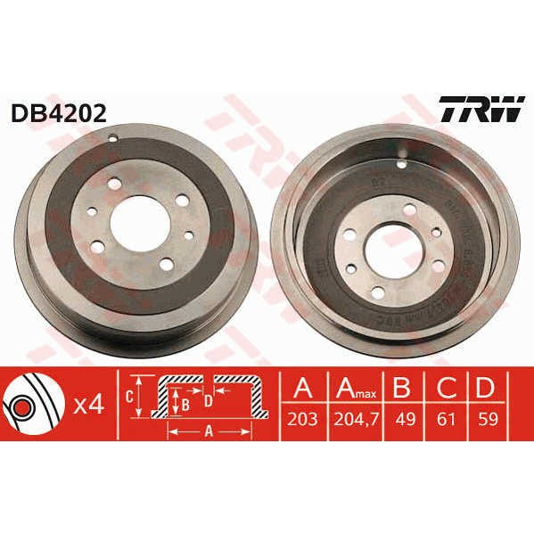 Слика на Сопирачки барабан TRW DB4202