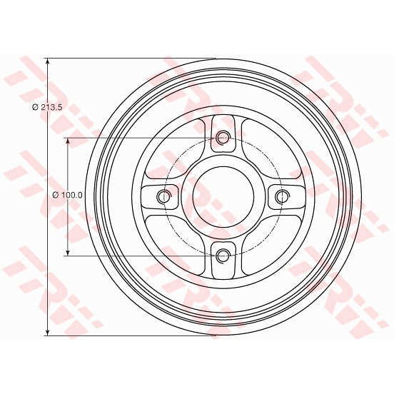 Слика на Сопирачки барабан TRW DB4214MR за Renault Clio 2 1.9 D (B/CB0J) - 65 коњи дизел