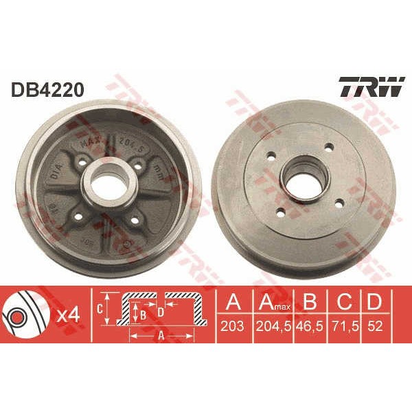 Слика на Сопирачки барабан TRW DB4220