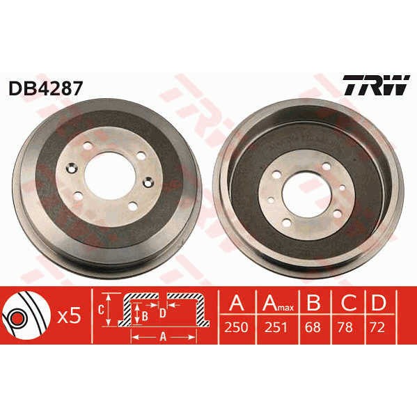 Слика на Сопирачки барабан TRW DB4287