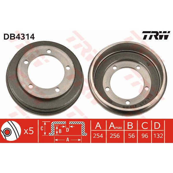 Слика на Сопирачки барабан TRW DB4314