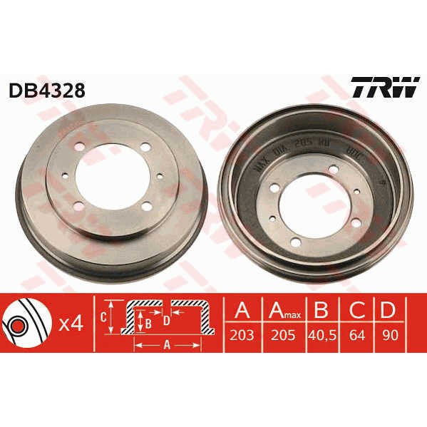 Слика на Сопирачки барабан TRW DB4328