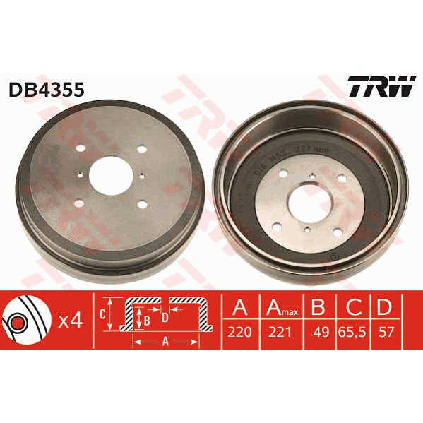 Слика на Сопирачки барабан TRW DB4355