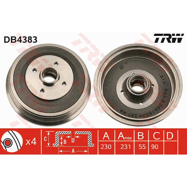 Слика на Сопирачки барабан TRW DB4383