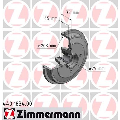 Слика на Сопирачки барабан ZIMMERMANN 440.1834.00 за Peugeot 206 SW 1.4 - 75 коњи бензин