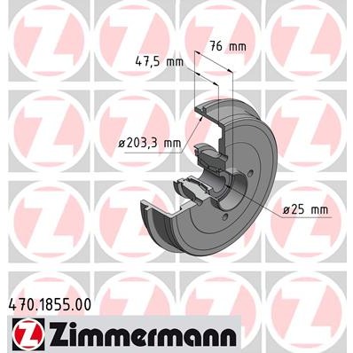 Слика на Сопирачки барабан ZIMMERMANN 470.1855.00 за Dacia Sandero 1.4 MPI LPG - 72 коњи Бензин/Автогаз (LPG)