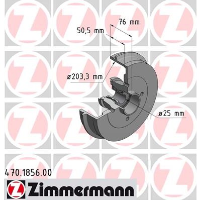 Слика на Сопирачки барабан ZIMMERMANN 470.1856.00 за Renault Twingo (CN0) 1.5 dCi 90 - 86 коњи дизел