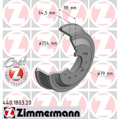 Слика на Сопирачки барабан ZIMMERMANN COAT Z 440.1803.20 за Fiat Ducato Platform 230 2.0 - 109 коњи бензин