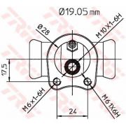 Слика 2 на сопирачко цилиндарче на тркалото TRW BWD119