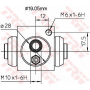 Слика 2 на сопирачко цилиндарче на тркалото TRW BWD119A